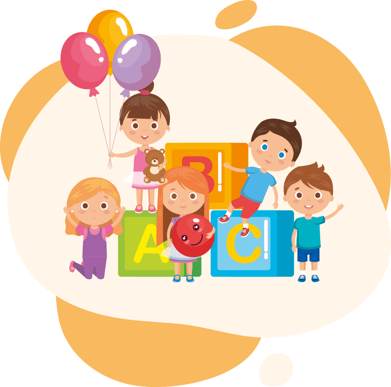 Crianças brincando e aprendendo